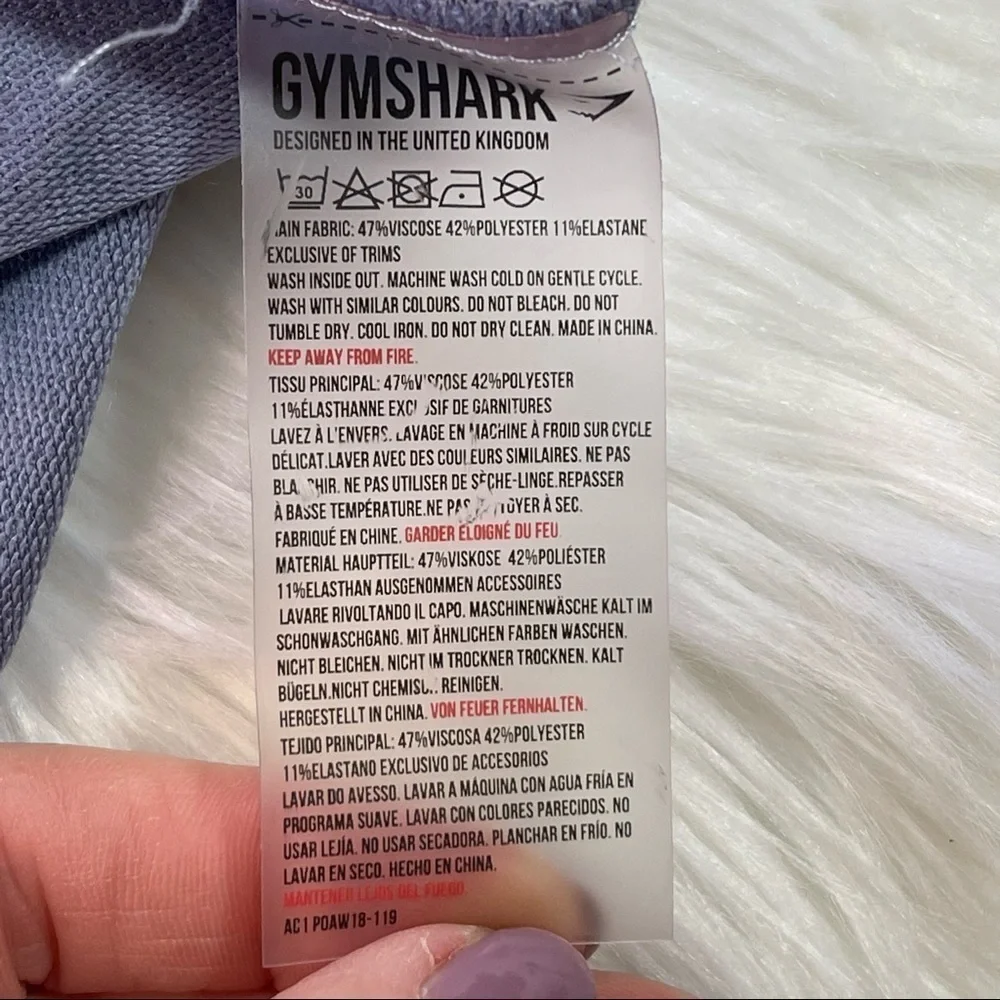 Gymshark Short Sleeve Top size Small